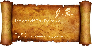 Jeremiás Rebeka névjegykártya